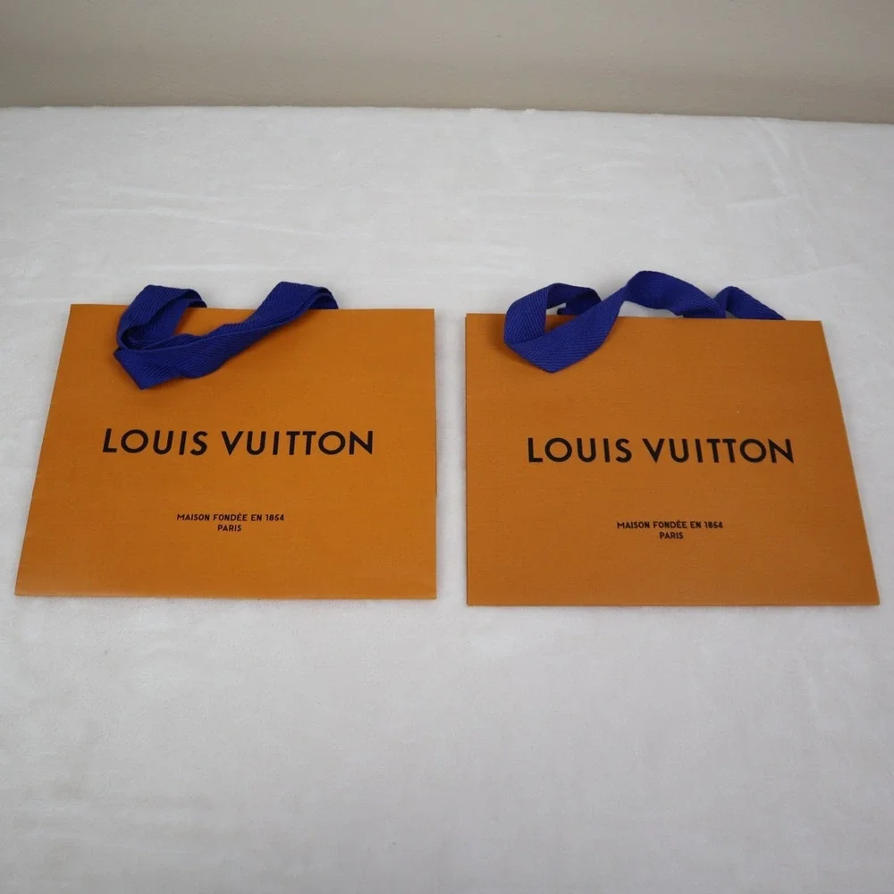 Lot of 3 - Louis Vuitton Authentic Paper Classic Shopping Tote Bag Orange